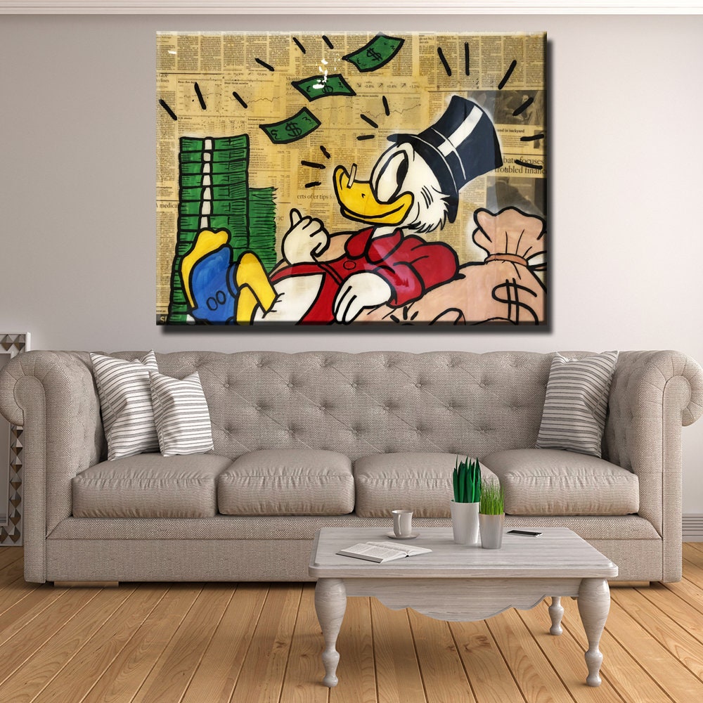 Alec Monopoly Donald Duck Canvas Wall Art | Monopoly Art | AlphaWallArt